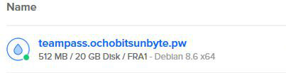 VPS creado con Debian Jessie