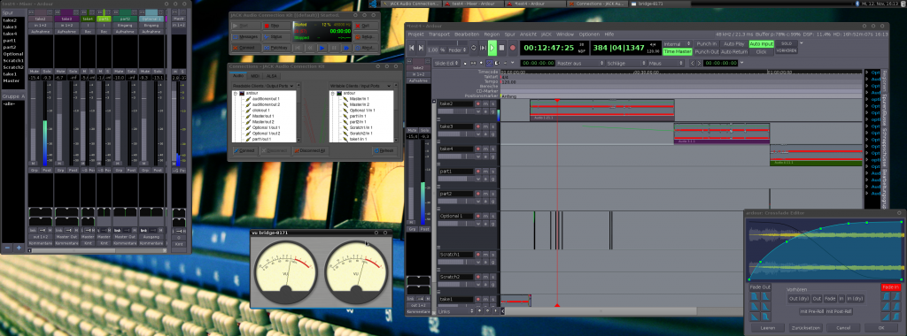 Ardour con varios plugins