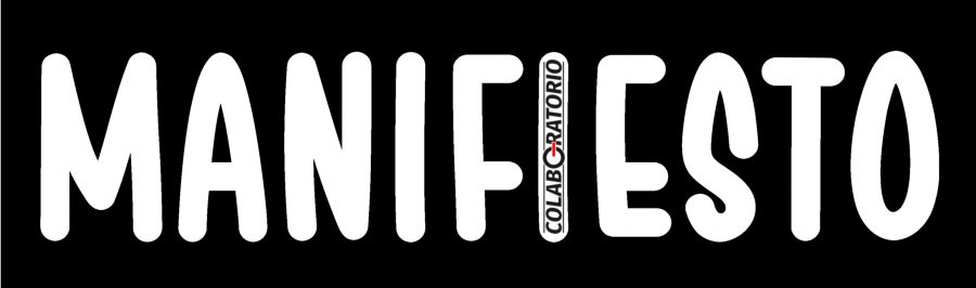 Cartel apaisado con la palabra Manifiesto y una I con el logo de Colaboratorio.
