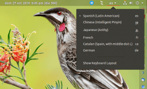 Selector de teclado desde la bandeja del sistema