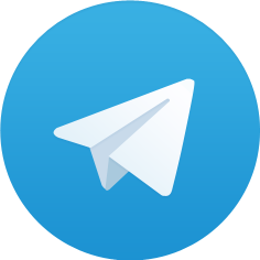 Icono de la aplicación Telegram. Es un avión de papel en color blanco centrado sobre un círculo azul claro.